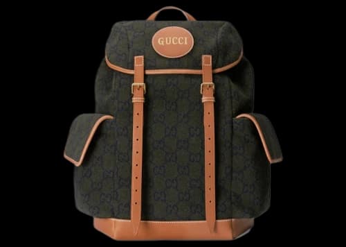 Gucci Script Logo Backpack Dark Green