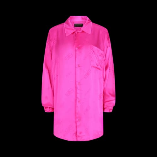 Balenciaga Women's BB Monogram Silk Shirt Lipstick/Pink
