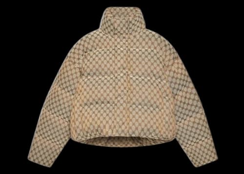 Gucci x Balenciaga Womens The Hacker Project Hacker BB Puffer Jacket Beige/Ebony