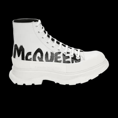 Alexander McQueen Tread Slick Boot 'Graffiti Logo - White'