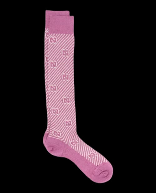 Gucci Bardiall Metallic Socks Pink