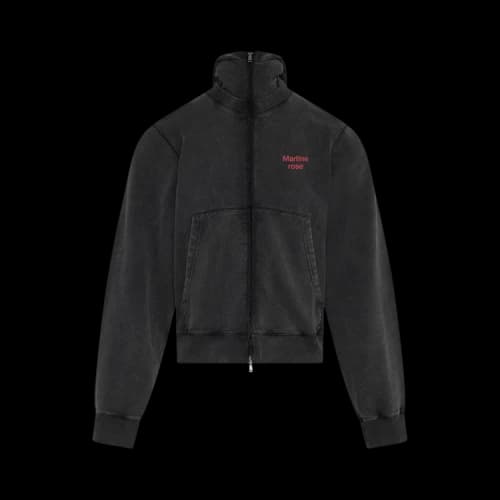 Martine Rose Hooded Zip Crew 'Black Washed'