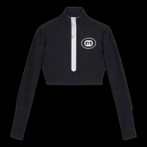 Gucci Sparkling Long Sleeve Track Top 'Black' (Women's)