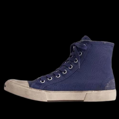 Balenciaga Paris Low Top Sneakers 'Indigo Destroyed Cotton and White Rubber'