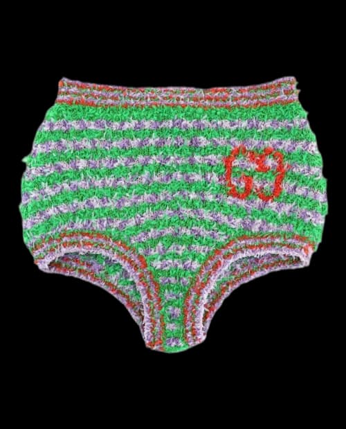 Gucci Fuzzy Striped Briefs Green