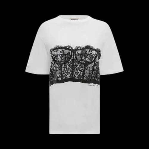 Alexander McQueen Corset T-Shirt 'White'