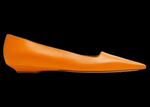 Bottega Veneta Leather Ballet Flat Orange (Women's)