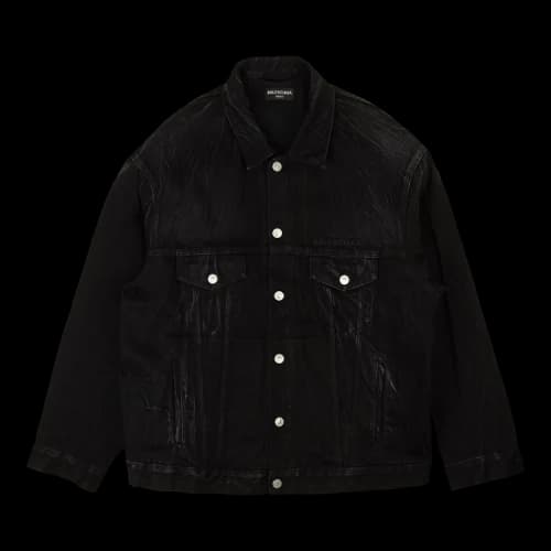 Balenciaga Paris Oversized Denim Jacket 'Black'