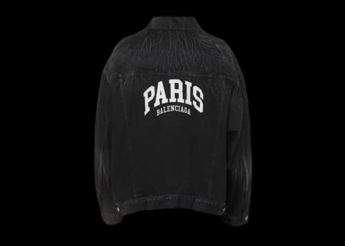Balenciaga Cities Paris Large Fit Denim Jacket Black/White