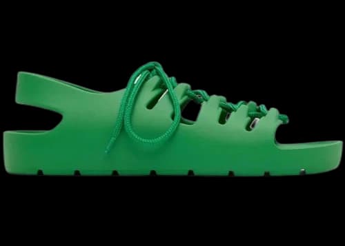 Bottega Veneta Jelly Lace Up Sandal Green