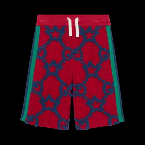 Gucci Kids GG Monogram Woven-Knit Bermuda Shorts 'Red'