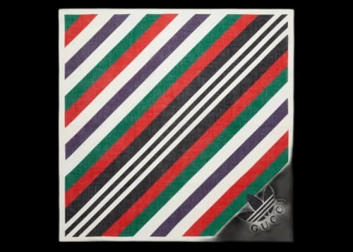 Gucci x adidas Stripe Print Cotton Scarf Ivory/Red
