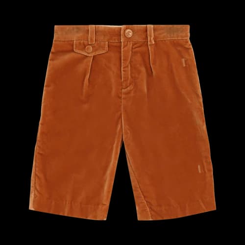 Gucci Kids Pleated Velvet Shorts 'Red Orange'