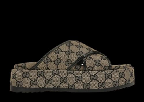 Gucci GG Platform 30 mm Sandal Blue Canvas
