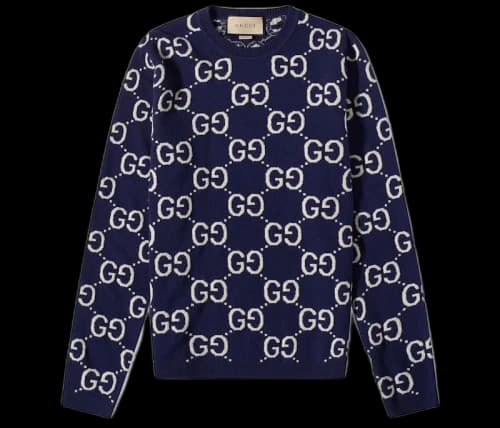 Gucci GG All Over Crewneck Sweater Navy