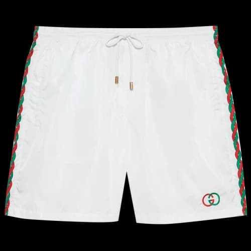 Gucci Waterproof Nylon Shorts With Embroidery 'White'