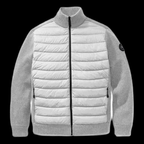 Canada Goose Hybridge Black Label Knitted Down Jacket For Men Silver
