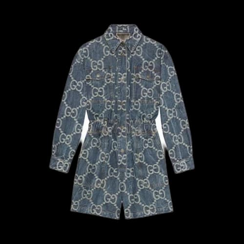 Gucci GG Denim Jumpsuit 'Blue/Ivory'