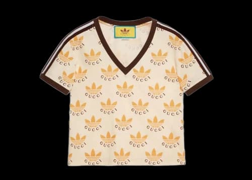 Gucci x adidas Trefoil Print T-Shirt Ivory