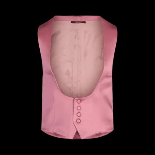 Gucci Button-Up Satin Vest Pink