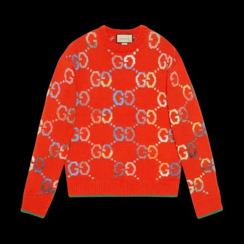 Gucci GG Wool Jacquard Sweater 'Orange'