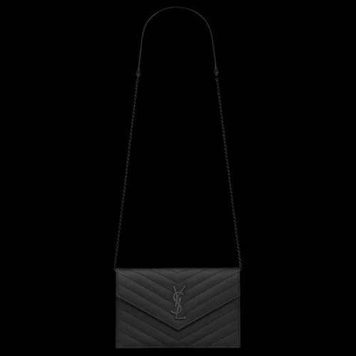 Saint Laurent Envelope Chain Wallet 'Nero'