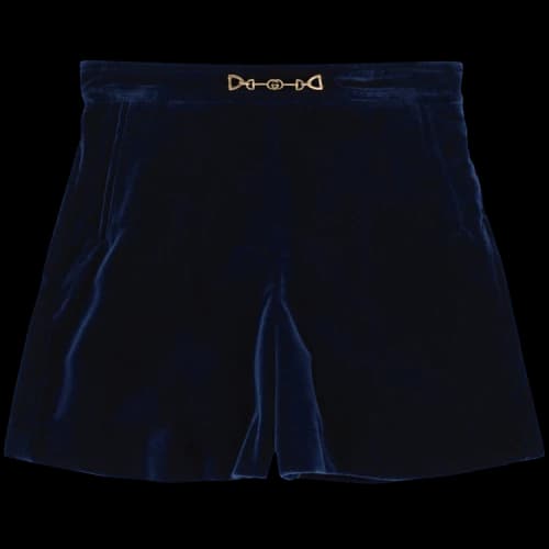Gucci Horsebit Velvet Shorts 'Blue'