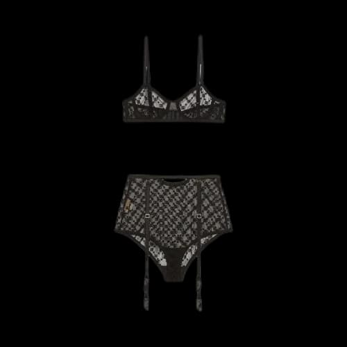 Gucci GG Star Tulle Lingerie Set 'Black'