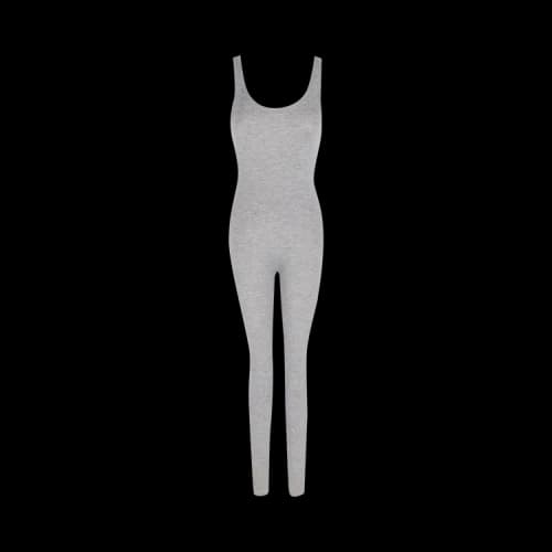 Saint Laurent Ribbed Bodysuit 'Gris Chine'