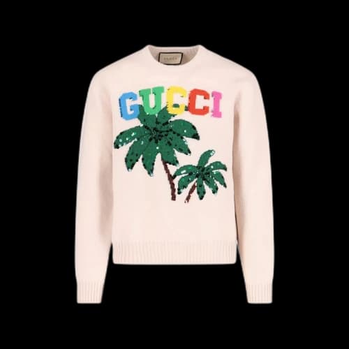 Gucci Palm Tree Sweater cream