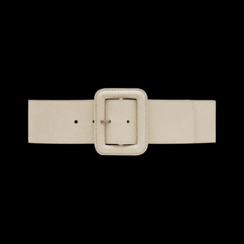 Saint Laurent Corset Belt With Covered Buckle 'Vintage White'