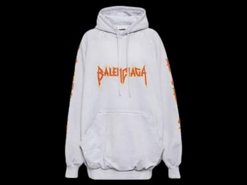 Balenciaga Women's Metal Vintage Oversized Hoodie White/Multi