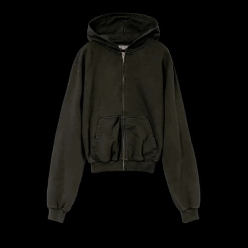 Balenciaga No Rib Hoodie 'Washed Black'