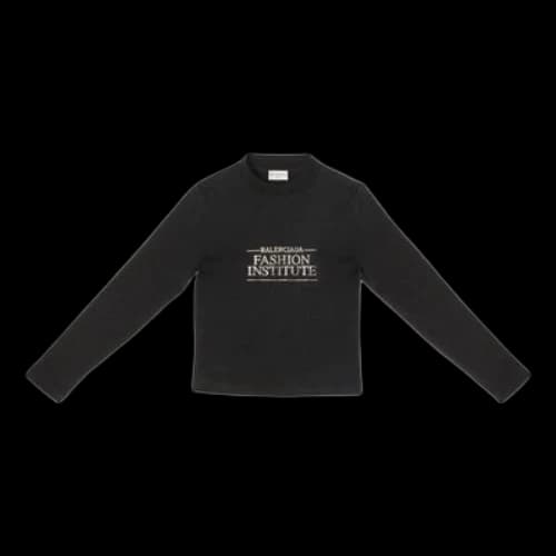 Balenciaga Fashion Institute Long Sleeve T-shirt Medium Fit 'Black'