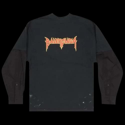 Balenciaga Metal Logo Layered Long-Sleeve T-Shirt 'Black'