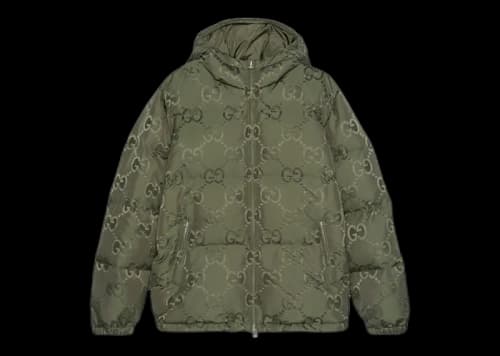 Gucci Jumbo GG Nylon Canvas Goose-Down Jacket Green