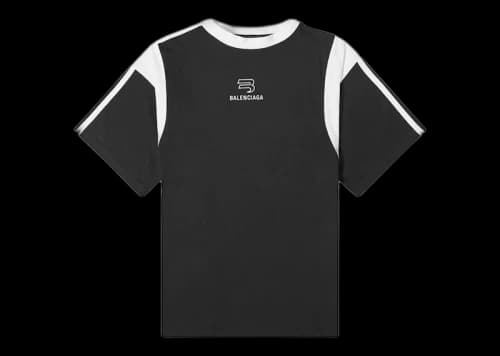 Balenciaga Boxy Side Striped Sporty B Logo T-shirt Black/White