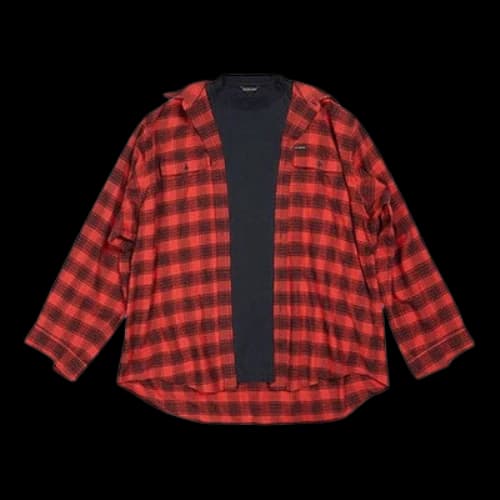 Balenciaga Trompe L'oeil Checked Shirt And T-Shirt 'Red Navy'