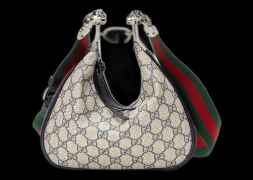 Gucci Attache Small Shoulder Bag Beige/Blue