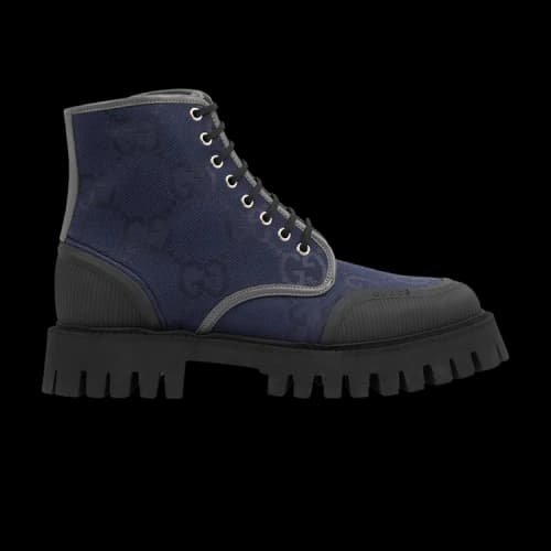 Gucci Lace Up Boot 'Maxi GG - Navy'
