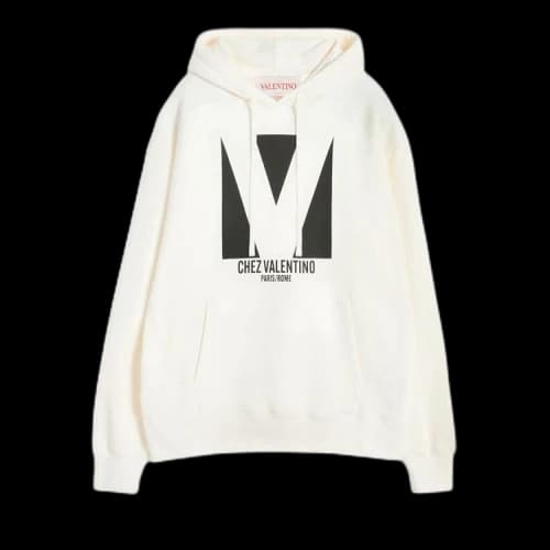 Valentino Chez Valentino Drawstring Hoodie 'White'