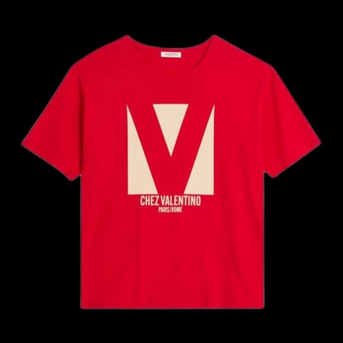 Valentino Chez Valentino Print T-Shirt 'Rosso'