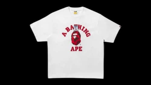 BAPE x Stray Kids Wolf Chan Bang Chan College T-shirt White/Red