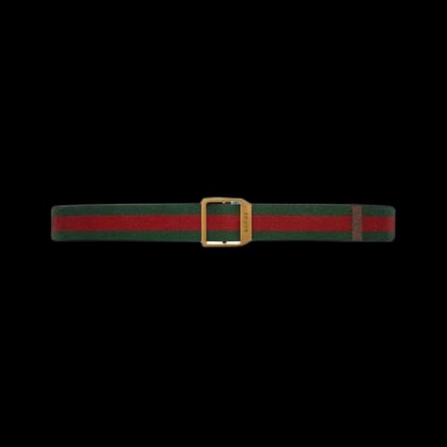 Gucci Striped Webbing Belt 'Red/Green'