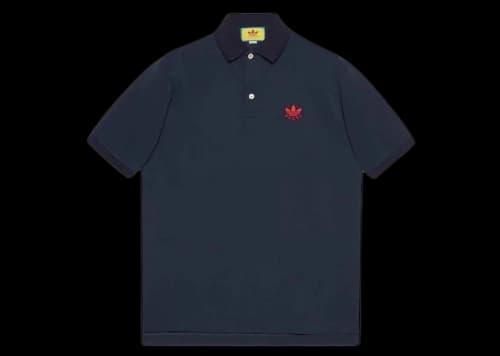 Gucci x adidas Cotton Piquet Polo Dark Blue