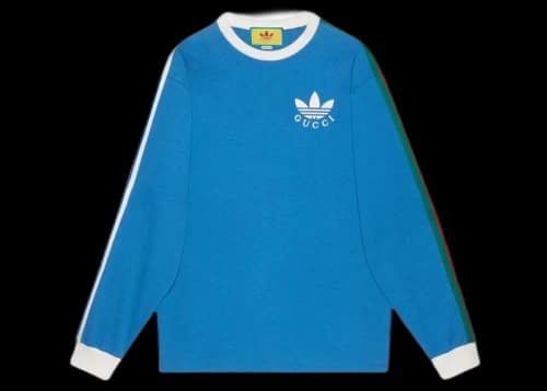 Gucci x adidas Cotton Jersey T-Shirt Blue