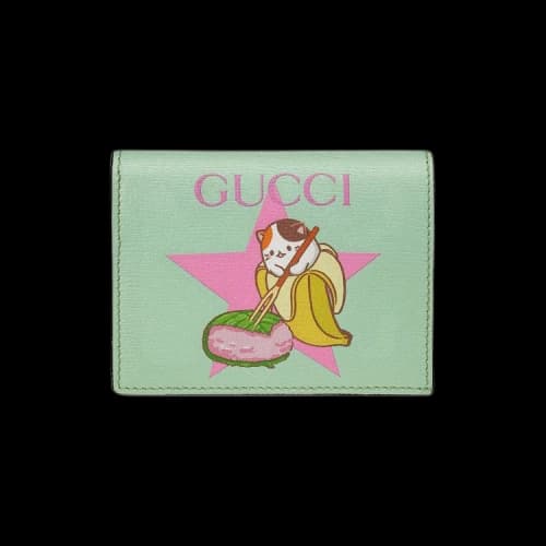 Gucci Star Bananya Print Card Case 'Pale Green'