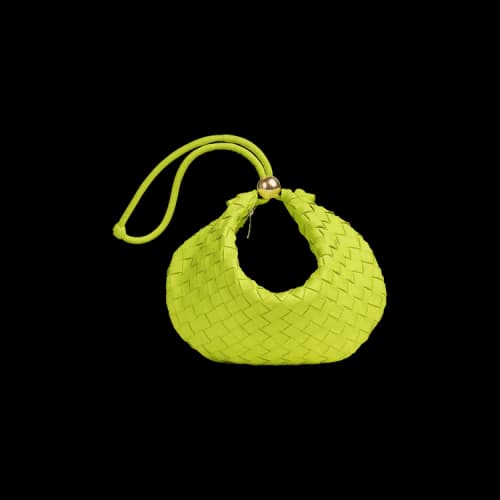 Bottega Veneta Woven Turn Pouch 'Acid Kiwi/Gold'
