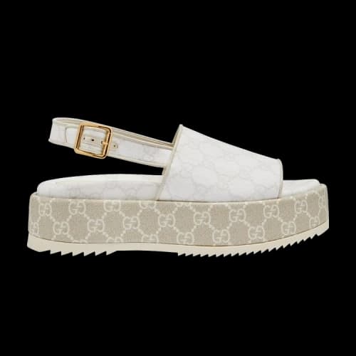 Gucci Platform GG Sandal 'White Beige' (Women's)