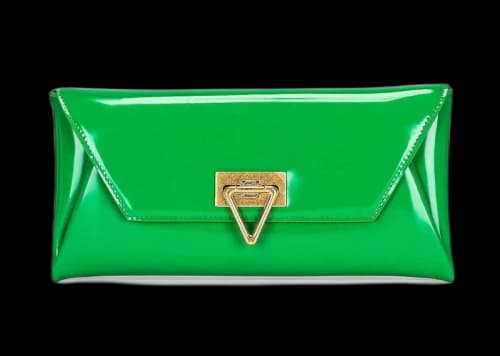 Bottega Veneta Small Point Lock Clutch Bag Green